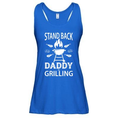 Stand Back Daddy Is Grilling Grill Barbecue Smoker Bbq Cool Gift Ladies Essential Flowy Tank