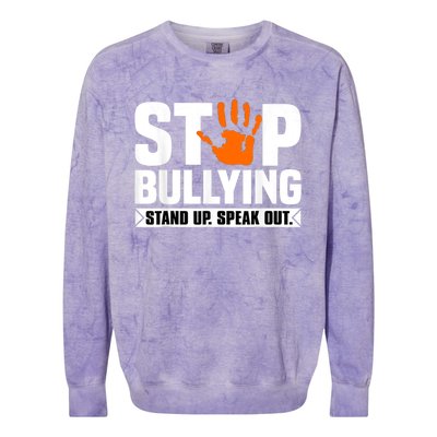 Stop Bullying Design Orange Stand Up Speak Out Unity Day Colorblast Crewneck Sweatshirt