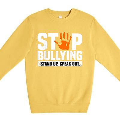 Stop Bullying Design Orange Stand Up Speak Out Unity Day Premium Crewneck Sweatshirt