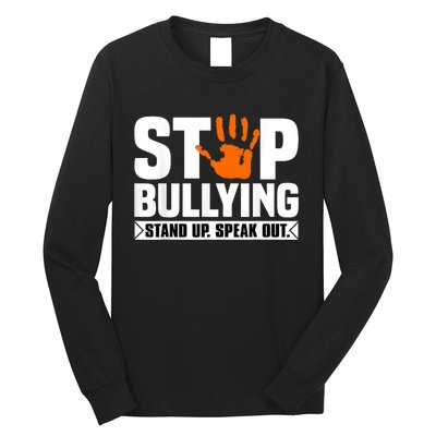 Stop Bullying Design Orange Stand Up Speak Out Unity Day Long Sleeve Shirt