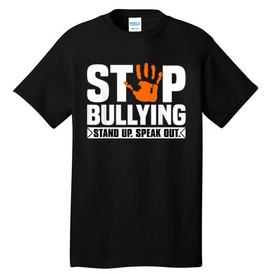 Stop Bullying Design Orange Stand Up Speak Out Unity Day Tall T-Shirt