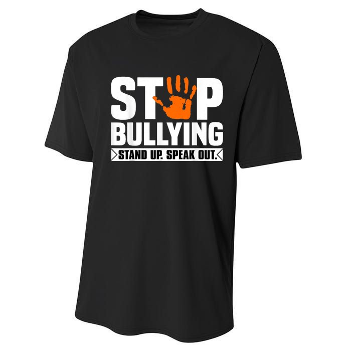 Stop Bullying Design Orange Stand Up Speak Out Unity Day Performance Sprint T-Shirt