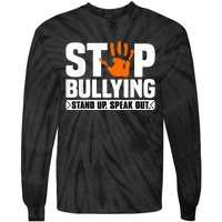 Stop Bullying Design Orange Stand Up Speak Out Unity Day Tie-Dye Long Sleeve Shirt