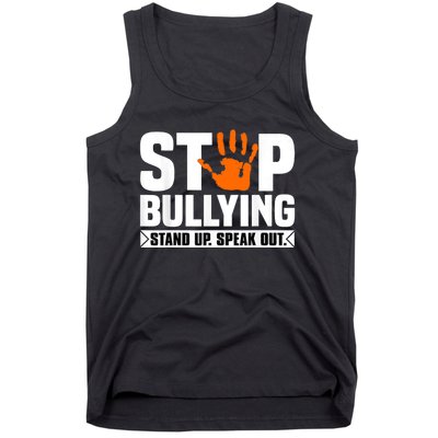 Stop Bullying Design Orange Stand Up Speak Out Unity Day Tank Top