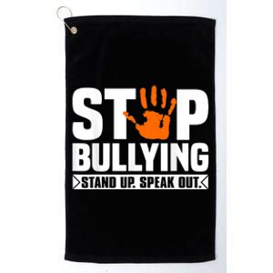 Stop Bullying Design Orange Stand Up Speak Out Unity Day Platinum Collection Golf Towel