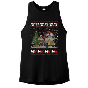 School Bus Driver Reindeer Santa Hat Ugly Christmas Ladies PosiCharge Tri-Blend Wicking Tank