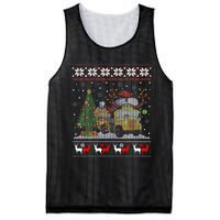 School Bus Driver Reindeer Santa Hat Ugly Christmas Mesh Reversible Basketball Jersey Tank