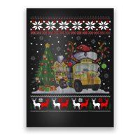 School Bus Driver Reindeer Santa Hat Ugly Christmas Poster