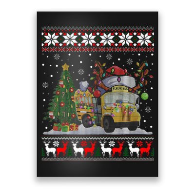 School Bus Driver Reindeer Santa Hat Ugly Christmas Poster