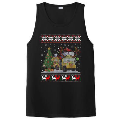 School Bus Driver Reindeer Santa Hat Ugly Christmas PosiCharge Competitor Tank