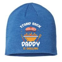 Stand Back Daddy Is Grilling Grill Meat Barbecue Bbq Dad Gift Sustainable Beanie