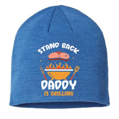 Stand Back Daddy Is Grilling Grill Meat Barbecue Bbq Dad Gift Sustainable Beanie