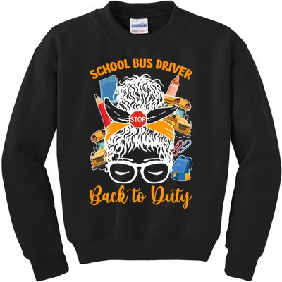 School Bus Driver First Day Of School Bus Driver Funny Gift Kids Sweatshirt