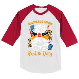 School Bus Driver First Day Of School Bus Driver Funny Gift Kids Colorblock Raglan Jersey