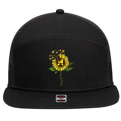 Sunflower Best Dog Mom Ever Funny Poodle Dog Lovers 7 Panel Mesh Trucker Snapback Hat