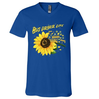 Sunflower Bus Driver Gift Idea Meaningful Gift V-Neck T-Shirt