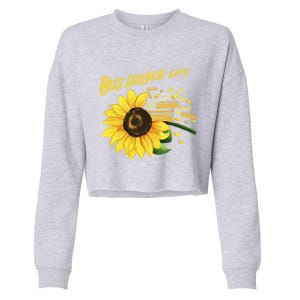 Sunflower Bus Driver Gift Idea Meaningful Gift Cropped Pullover Crew