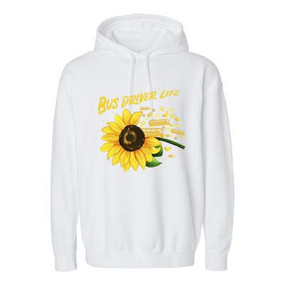 Sunflower Bus Driver Gift Idea Meaningful Gift Garment-Dyed Fleece Hoodie