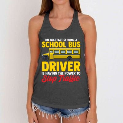 School Bus Driver Can Stop Traffic School Bus Gift Cool Gift Women's Knotted Racerback Tank