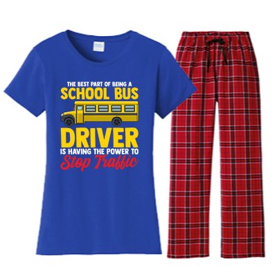 School Bus Driver Can Stop Traffic School Bus Gift Cool Gift Women's Flannel Pajama Set