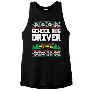 School Bus Driver Ugly Christmas Sweater Funny Xmas Gift Cool Gift Ladies PosiCharge Tri-Blend Wicking Tank