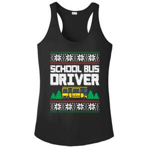 School Bus Driver Ugly Christmas Sweater Funny Xmas Gift Cool Gift Ladies PosiCharge Competitor Racerback Tank