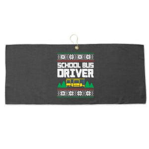 School Bus Driver Ugly Christmas Sweater Funny Xmas Gift Cool Gift Large Microfiber Waffle Golf Towel