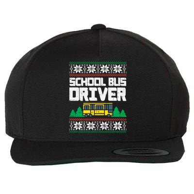 School Bus Driver Ugly Christmas Sweater Funny Xmas Gift Cool Gift Wool Snapback Cap