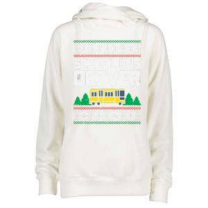 School Bus Driver Ugly Christmas Sweater Funny Xmas Gift Cool Gift Womens Funnel Neck Pullover Hood