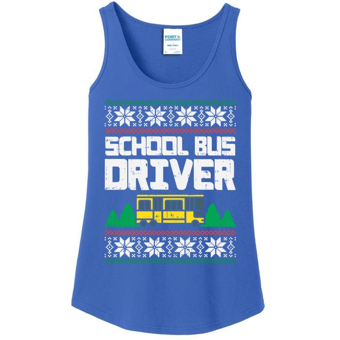 School Bus Driver Ugly Christmas Sweater Funny Xmas Gift Cool Gift Ladies Essential Tank