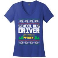 School Bus Driver Ugly Christmas Sweater Funny Xmas Gift Cool Gift Women's V-Neck T-Shirt