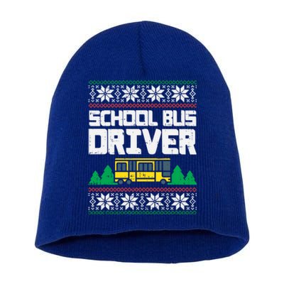 School Bus Driver Ugly Christmas Sweater Funny Xmas Gift Cool Gift Short Acrylic Beanie