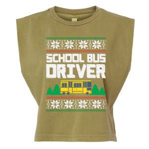 School Bus Driver Ugly Christmas Sweater Funny Xmas Gift Cool Gift Garment-Dyed Women's Muscle Tee