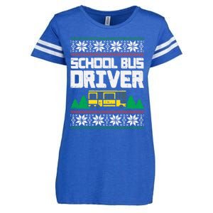 School Bus Driver Ugly Christmas Sweater Funny Xmas Gift Cool Gift Enza Ladies Jersey Football T-Shirt