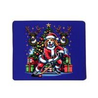 Santa Beagle Energetically Playing Hockey Funny Gift Mousepad