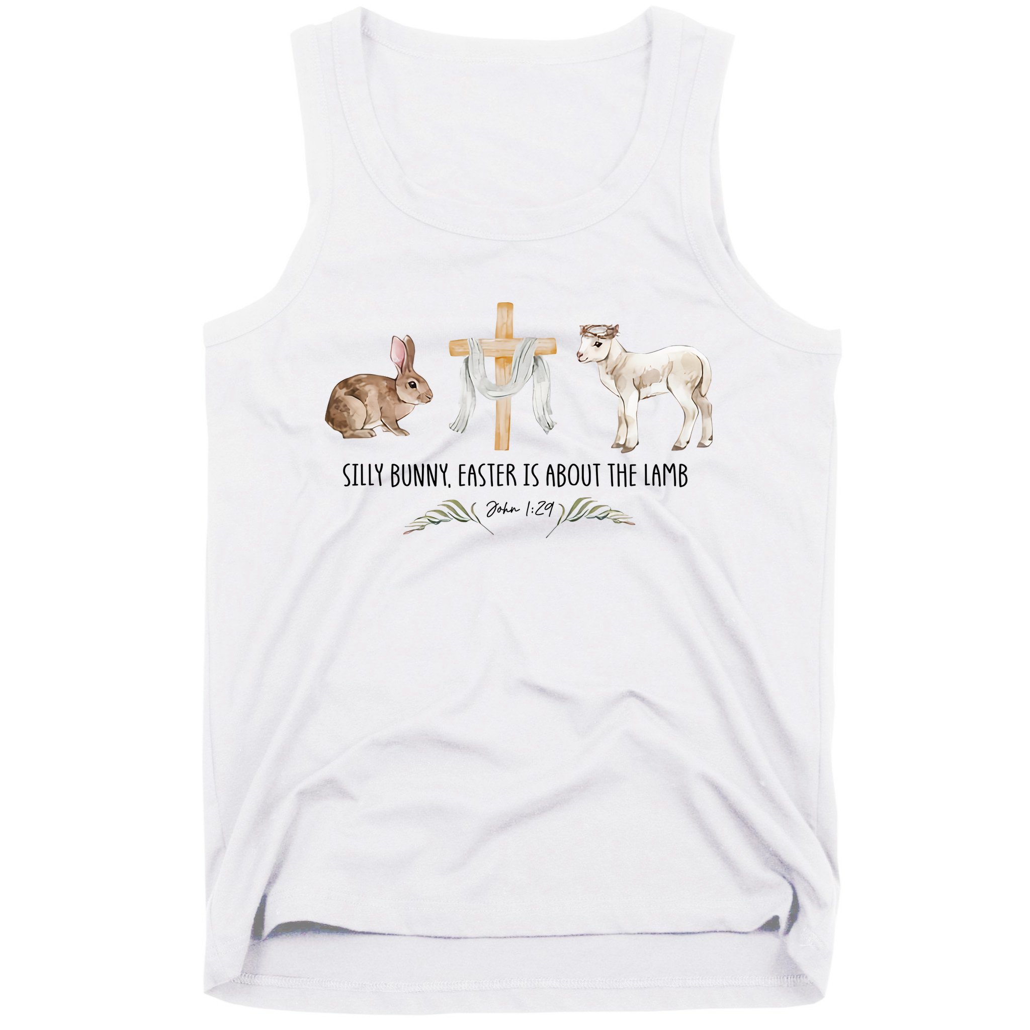 Silly Bunny Easter Is About The Lamb God Jesus Easter Day Faith Tank Top