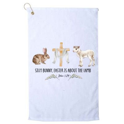 Silly Bunny Easter Is About The Lamb God Jesus Easter Day Faith Golf Towel