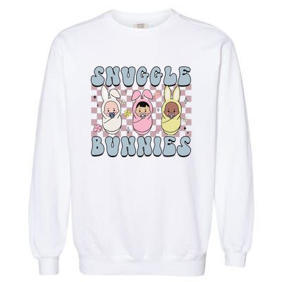 Snuggle Bunnies Easter NICU L&D Nurse Life Happy Easter Day Garment-Dyed Sweatshirt