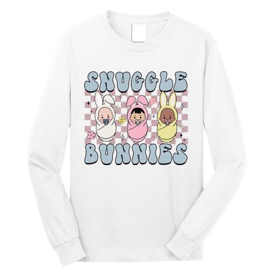 Snuggle Bunnies Easter NICU L&D Nurse Life Happy Easter Day Long Sleeve Shirt