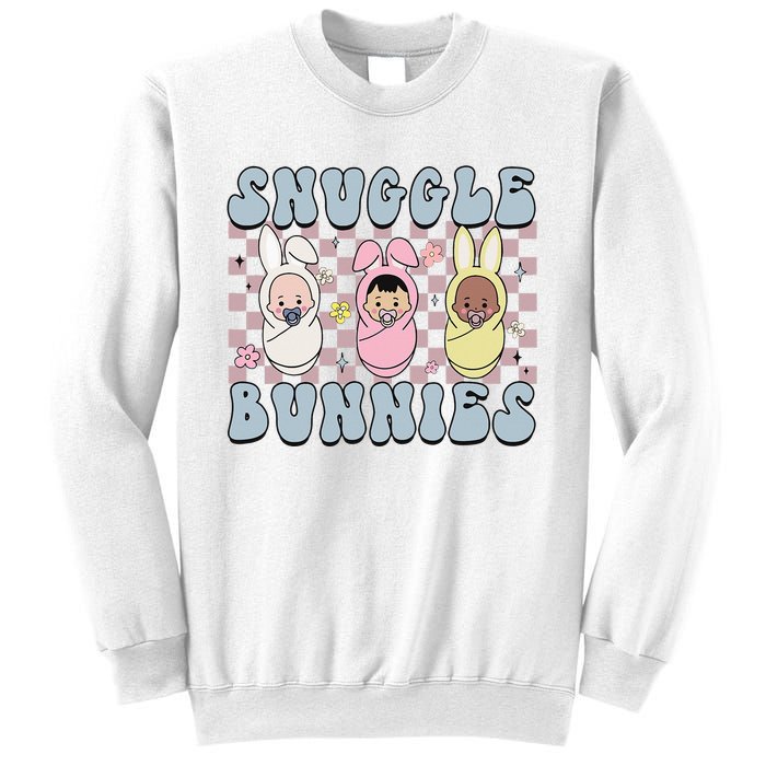 Snuggle Bunnies Easter NICU L&D Nurse Life Happy Easter Day Sweatshirt