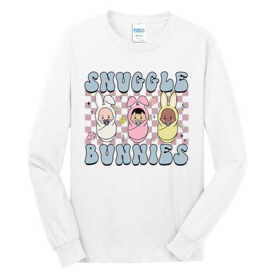 Snuggle Bunnies Easter NICU L&D Nurse Life Happy Easter Day Tall Long Sleeve T-Shirt