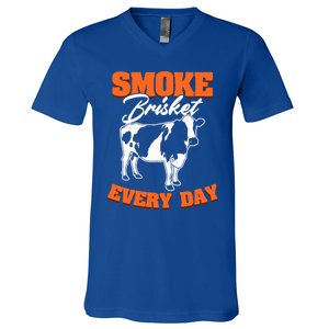 Smoke Brisket Everyday Bbq Grilling Barbecue Smoke Brisket Gift V-Neck T-Shirt