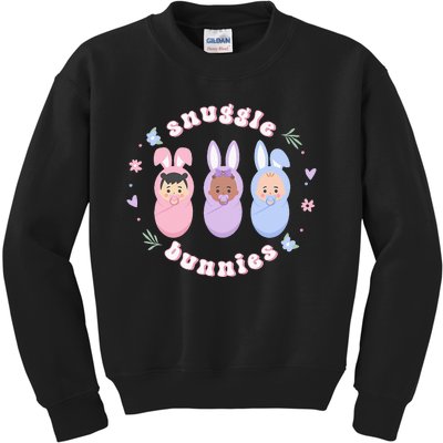 Snuggle Bunnies Easter NICU L&D Nurse Life Kids Sweatshirt