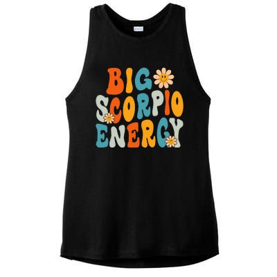 Scorpio Big Energy groovy Smile Flower Zodiac Birthday  Ladies PosiCharge Tri-Blend Wicking Tank