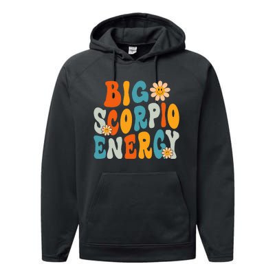 Scorpio Big Energy groovy Smile Flower Zodiac Birthday  Performance Fleece Hoodie