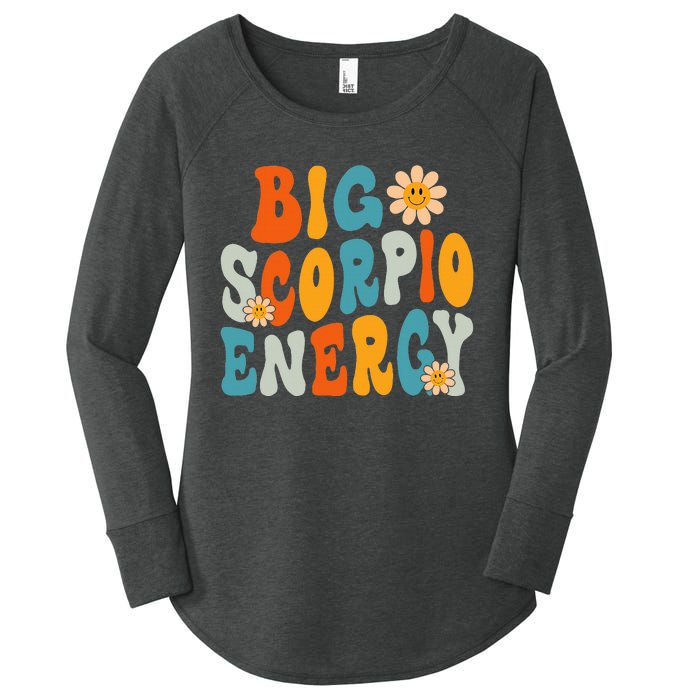 Scorpio Big Energy groovy Smile Flower Zodiac Birthday  Women's Perfect Tri Tunic Long Sleeve Shirt