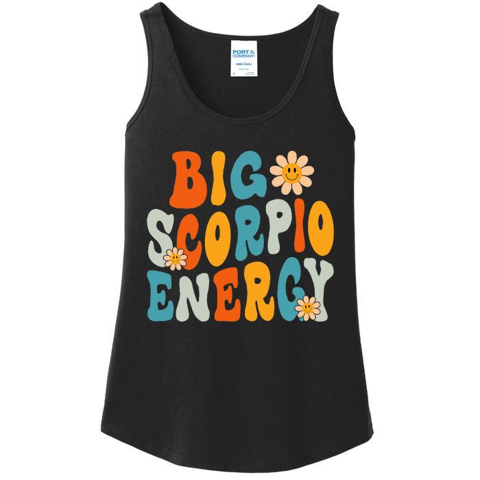 Scorpio Big Energy groovy Smile Flower Zodiac Birthday  Ladies Essential Tank