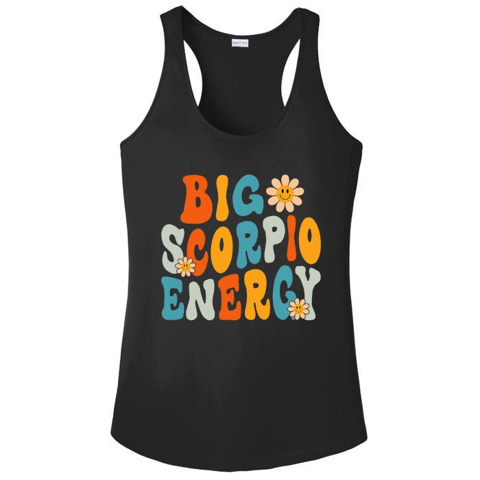 Scorpio Big Energy groovy Smile Flower Zodiac Birthday  Ladies PosiCharge Competitor Racerback Tank