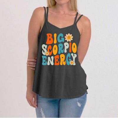 Scorpio Big Energy groovy Smile Flower Zodiac Birthday  Women's Strappy Tank