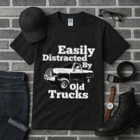 Square Body Easily Distracted By Old Trucks Squarebody Tall T-Shirt